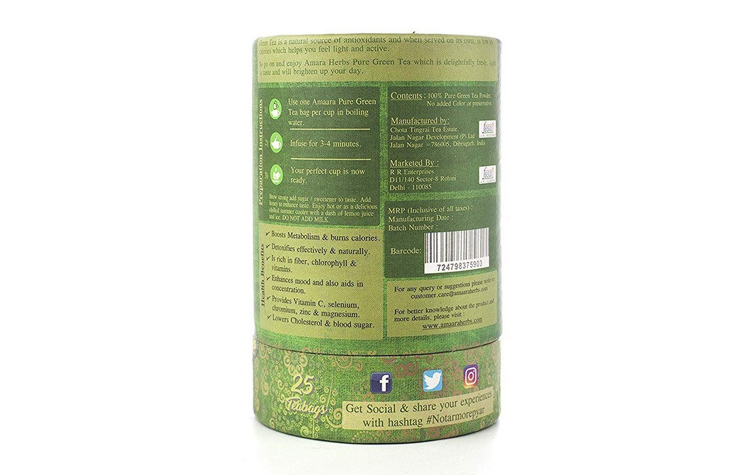 Amaara Herbs Pure Green Tea    Can  25 pcs